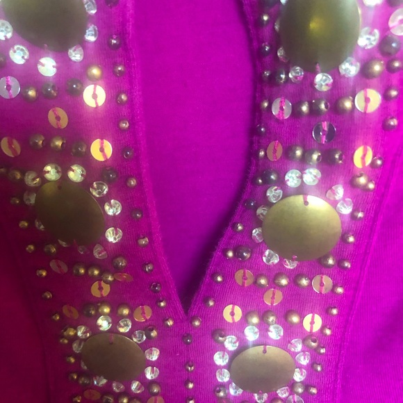 Magenta Summer Top with Beads - Picture 8 of 9
